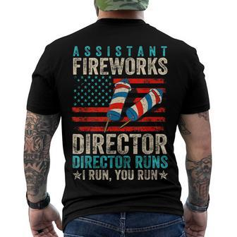 Assistant Fireworks Director If I Run You Run 4Th Of July Men's T-shirt Back Print - Seseable