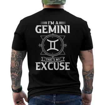 Astrology May June Birthday Gemini Zodiac Sign Men's Back Print T-shirt | Mazezy