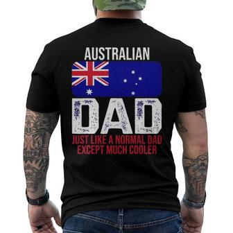 Mens Australian Dad Australia Flag For Fathers Day Men's Back Print T-shirt | Mazezy