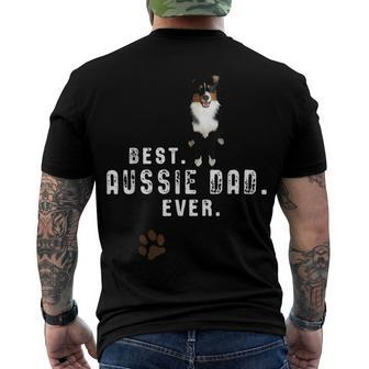 Australian Shepherd - Best Aussie Dad Ever Men's Crewneck Short Sleeve Back Print T-shirt - Monsterry