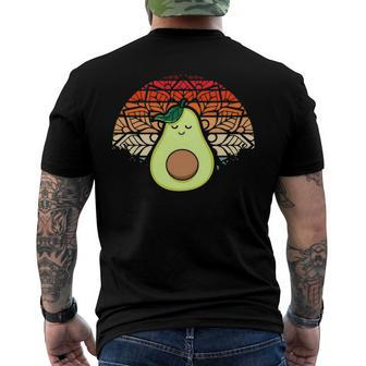 Avocado Yoga Pose Meditation Vegan Meditation Men's Back Print T-shirt | Mazezy