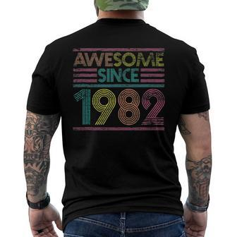 Awesome Since 1982 40Th Birthday 40 Years Old Men's Back Print T-shirt | Mazezy