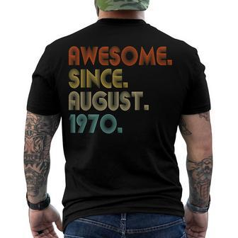Awesome Since August 1970 Vintage 52Nd Birthday Men's T-shirt Back Print - Seseable