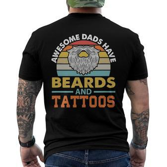 Awesome Dads Have Beards And Tattoo Men's Back Print T-shirt | Mazezy