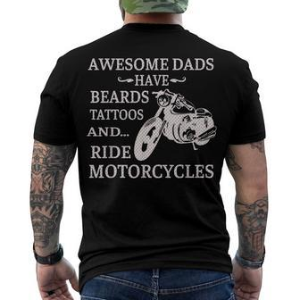 Awesome Dads Have Beards Tattoos And Ride Motorcycles V2 Men's T-shirt Back Print - Seseable