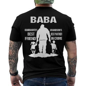 Baba Grandpa Baba Best Friend Best Partner In Crime Men's T-Shirt Back Print - Seseable