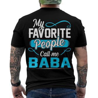 Baba Grandpa My Favorite People Call Me Baba V2 Men's T-Shirt Back Print - Seseable