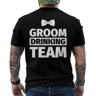 Bachelor Party - Groom Drinking Team Men's Back Print T-shirt | Mazezy AU