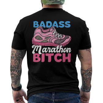 Badass Marathon Bitch Long Distances Runner Men's Back Print T-shirt | Mazezy AU