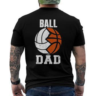 Mens Ball Dad Volleyball Basketball Dad Men's Back Print T-shirt | Mazezy