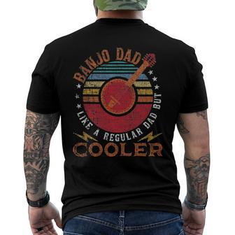 Mens Banjo Dad Like A Regular Dad But Cooler - Bluegrass Musician Men's Back Print T-shirt | Mazezy