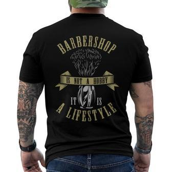 Barbershop Is Not A Hobby It Is A Lifesyle Men's Crewneck Short Sleeve Back Print T-shirt - Monsterry DE