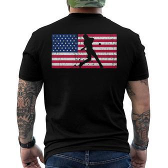 Baseball 4Th Of July American Flag Usa America Patriotic Men's Back Print T-shirt | Mazezy