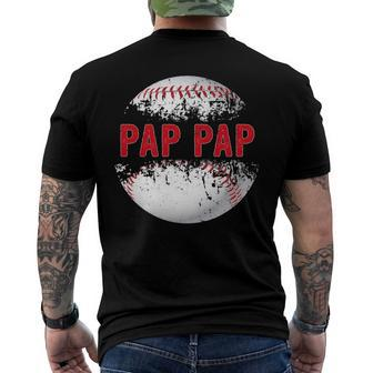 Baseball Softball Lover Ball Pap Pap Fathers Day Dad Papa Men's Back Print T-shirt | Mazezy UK