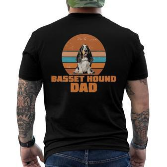 Mens Basset Hound Dad Vintage Dog Men's Back Print T-shirt | Mazezy