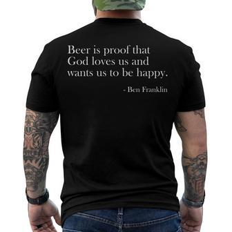 Beer Is Proof That God Loves Us Beer Lover Drinking Men's T-shirt Back Print - Seseable