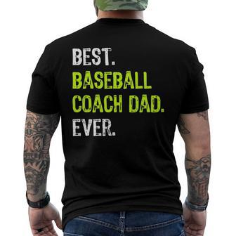 Best Baseball Coach Dad Ever Fathers Day Daddy Men's Back Print T-shirt | Mazezy