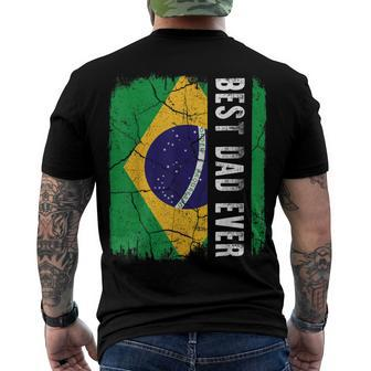 Best Brazilian Dad Ever Brazil Daddy Fathers Day Men's Crewneck Short Sleeve Back Print T-shirt - Monsterry