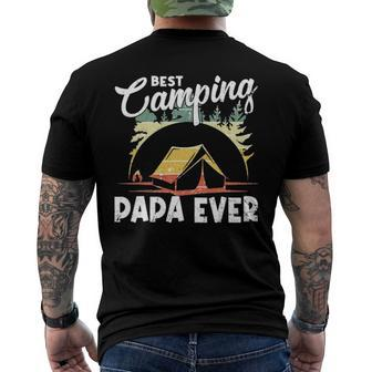 Best Camping Papa Ever Vintage Camper Men's Back Print T-shirt | Mazezy