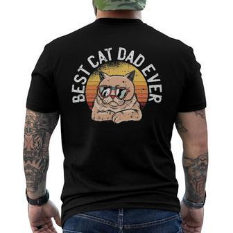 Best Cat Dad Ever Fathers Day Cute Kitten Kitty Lover Papa Men's Back Print T-shirt | Mazezy
