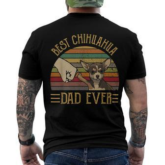 Best Chihuahua Dad Ever Retro Vintage Sunset Men's Crewneck Short Sleeve Back Print T-shirt - Monsterry UK