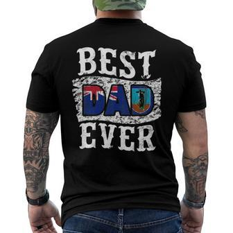 Best Dad Ever Fathers Day Montserrat Flag Men's Back Print T-shirt | Mazezy