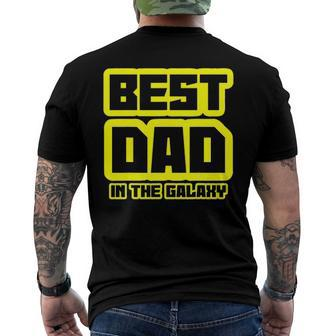 Best Dad In The Galaxy Daddy Sci Fi Fathers Day Men's Back Print T-shirt | Mazezy