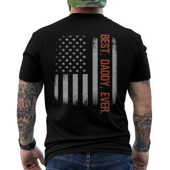 Best Daddy Ever American Flag Fathers Day Men's Back Print T-shirt | Mazezy