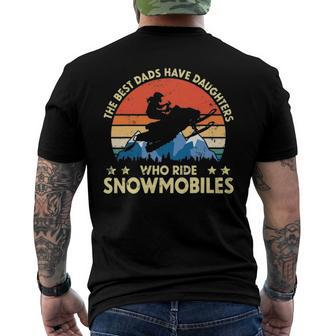 The Best Dads Have Daughters Who Ride Snowmobiles Riding Men's Back Print T-shirt | Mazezy