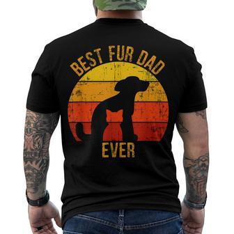 Best Fur Dad Ever Vintage Retro Dog Cat Owner Men's T-shirt Back Print - Seseable