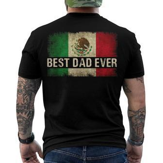 Mens Best Mexican Dad Ever Mexican Flag Pride Fathers Day V2 Men's Back Print T-shirt