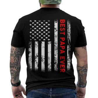Best Papa Ever American Flag S For Grandpa Fathers Day Men's T-shirt Back Print - Seseable