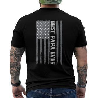 Best Papa Ever Vintage American Flag 4Th Of July Patriotic Men's Back Print T-shirt | Mazezy CA