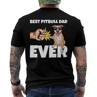 Best Pitbull Dad Ever Dog Owner Pitbull Men's Back Print T-shirt | Mazezy