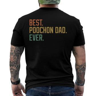 Best Poochon Dad Ever Dog Breed Fathers Day Canine Puppy Men's Back Print T-shirt | Mazezy