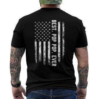 Mens Best Pop Pop Ever American Flag For Men Fathers Day Men's Back Print T-shirt | Mazezy