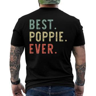 Best Poppie Ever Cool Vintage Fathers Day Men's Back Print T-shirt | Mazezy DE