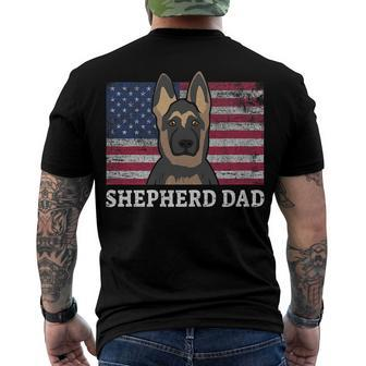Mens Best Shepherd Dad Ever American Flag 4Th Of July Patriotic Men's T-shirt Back Print - Seseable