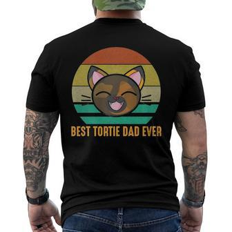 Best Tortie Dad Ever Cute Tortoiseshell Cat Lover Men's Back Print T-shirt | Mazezy