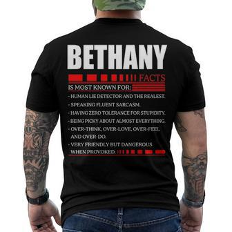 Bethany Fact Fact T Shirt Bethany Shirt Name Bethany Fact Men's T-Shirt Back Print - Seseable