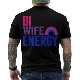 Bi Wife Energy Bisexual Pride Bisexual Rainbow Flag Bi Pride V2 Men's T-shirt Back Print - Seseable