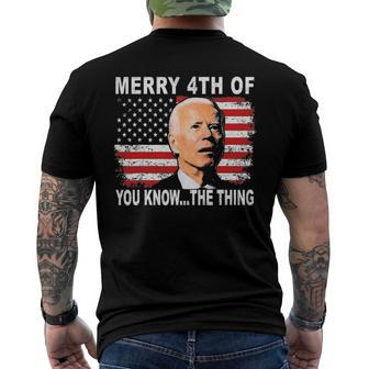 Biden Dazed Merry 4Th Of You KnowThe Thing Men's Back Print T-shirt | Mazezy