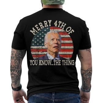 Biden Dazed Merry 4Th Of You Know The Thing Men's Back Print T-shirt | Mazezy