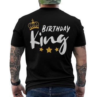 Birthday King Mens Golden Graphic Mens & Boys Men's T-shirt Back Print - Seseable