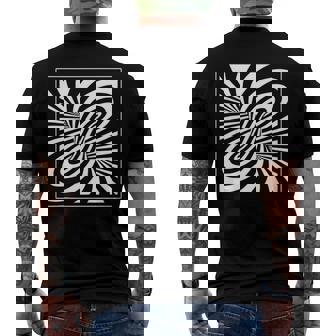 Black & White Vortex Optical Illusion Trippy Men's Back Print T-shirt | Mazezy
