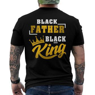 Mens Black Father Black King African American Dad Fathers Day Men's Back Print T-shirt | Mazezy