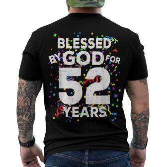 Blessed By God For 52 Years Happy 52Nd Birthday Men's T-shirt Back Print - Seseable