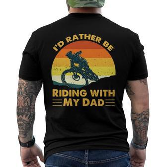 Bmx Id Rather Be Riding With My Dad Men's Back Print T-shirt | Mazezy