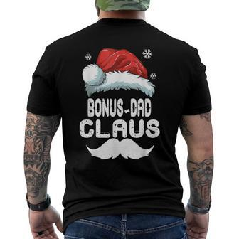 Bonus-Dad Claus Matching Family Christmas Pajamas Xmas Santa Men's Back Print T-shirt | Mazezy