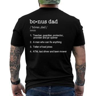 Bonus Dad Definition Fathers Day Tee Men's Back Print T-shirt | Mazezy